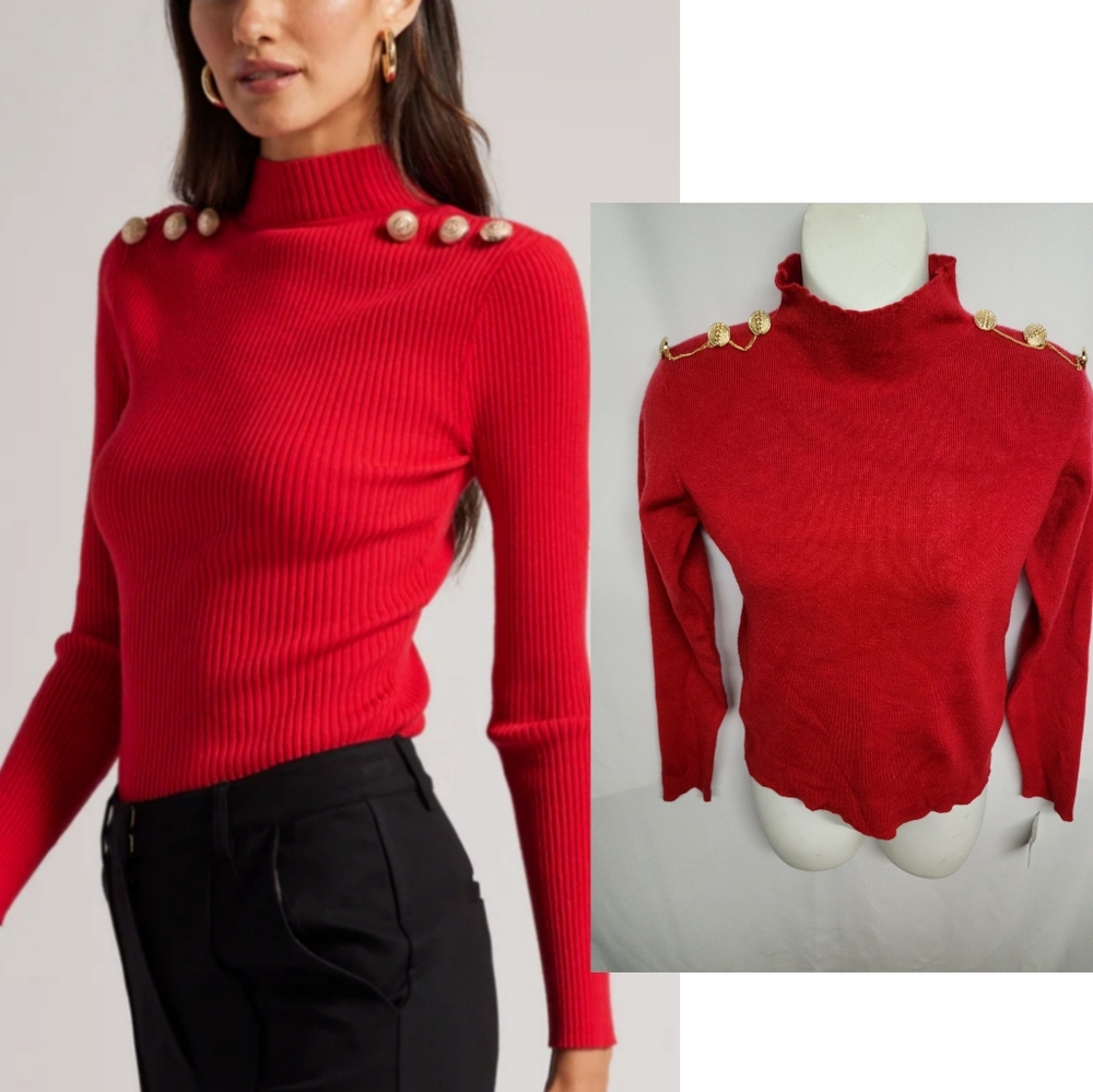 Quiz Cable Knit Mock Neck Sweater Sz SM. New.
